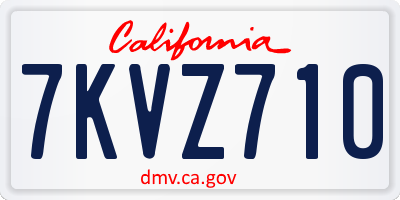 CA license plate 7KVZ710