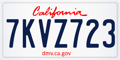 CA license plate 7KVZ723