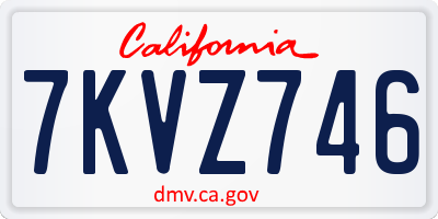 CA license plate 7KVZ746