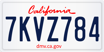 CA license plate 7KVZ784