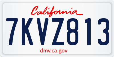CA license plate 7KVZ813