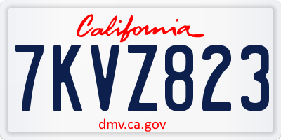 CA license plate 7KVZ823