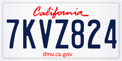 CA license plate 7KVZ824