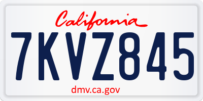 CA license plate 7KVZ845