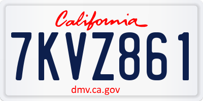 CA license plate 7KVZ861