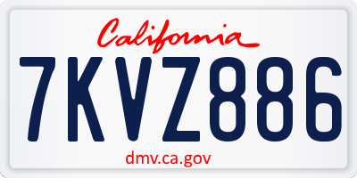 CA license plate 7KVZ886