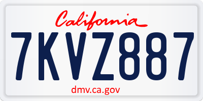 CA license plate 7KVZ887