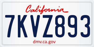 CA license plate 7KVZ893