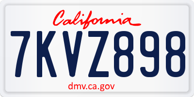 CA license plate 7KVZ898