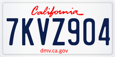 CA license plate 7KVZ904