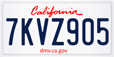 CA license plate 7KVZ905