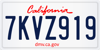 CA license plate 7KVZ919