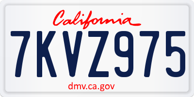 CA license plate 7KVZ975
