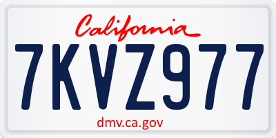 CA license plate 7KVZ977