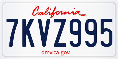 CA license plate 7KVZ995