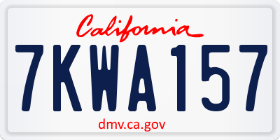 CA license plate 7KWA157
