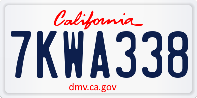 CA license plate 7KWA338