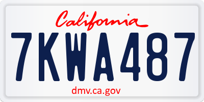 CA license plate 7KWA487