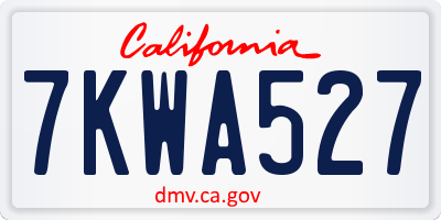 CA license plate 7KWA527