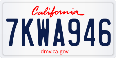 CA license plate 7KWA946