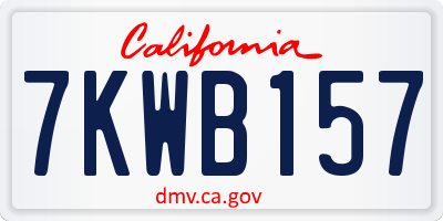 CA license plate 7KWB157