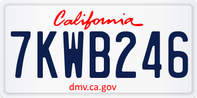 CA license plate 7KWB246