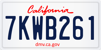 CA license plate 7KWB261