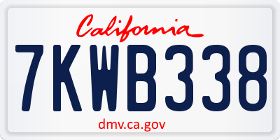 CA license plate 7KWB338