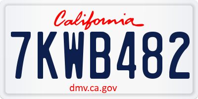 CA license plate 7KWB482
