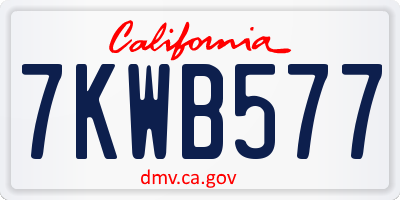 CA license plate 7KWB577