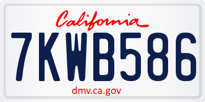 CA license plate 7KWB586
