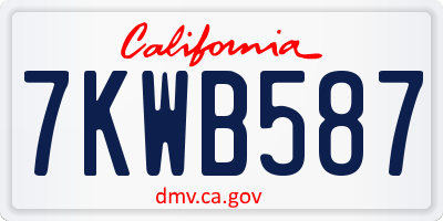 CA license plate 7KWB587