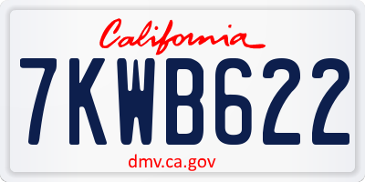 CA license plate 7KWB622