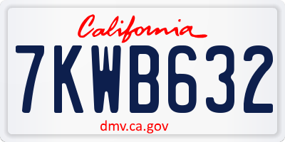 CA license plate 7KWB632
