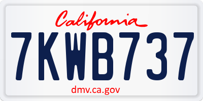 CA license plate 7KWB737