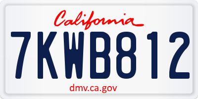 CA license plate 7KWB812