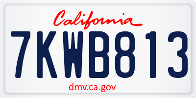 CA license plate 7KWB813