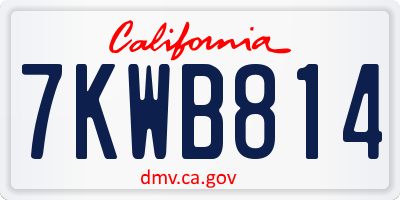 CA license plate 7KWB814