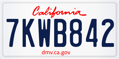 CA license plate 7KWB842