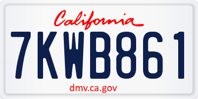 CA license plate 7KWB861