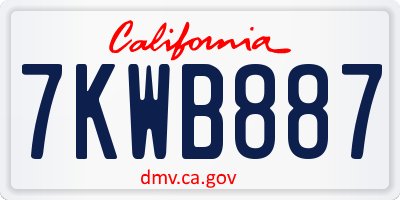 CA license plate 7KWB887