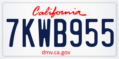 CA license plate 7KWB955