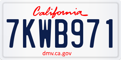 CA license plate 7KWB971