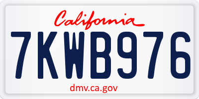 CA license plate 7KWB976