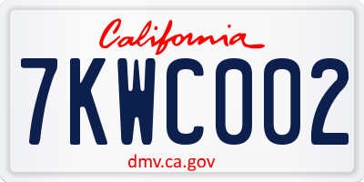 CA license plate 7KWC002