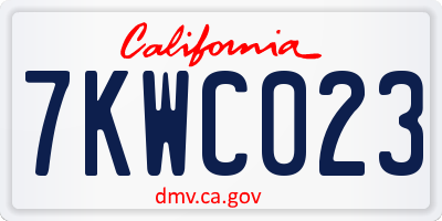 CA license plate 7KWC023