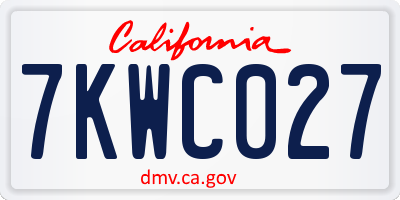 CA license plate 7KWC027