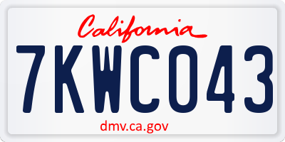 CA license plate 7KWC043