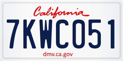 CA license plate 7KWC051