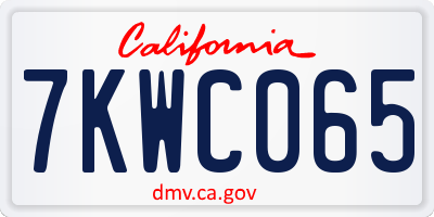 CA license plate 7KWC065
